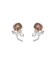 Pendientes Disney Princess rosa, en plata 925 milésimas.