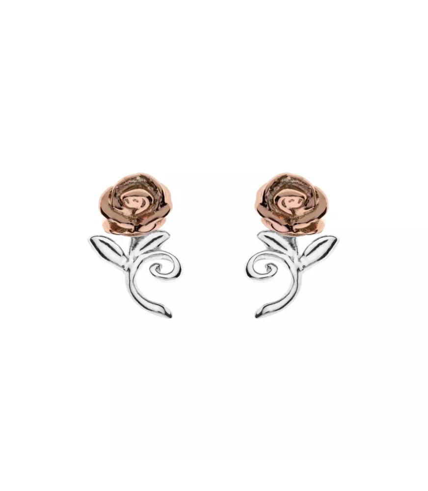 Pendientes Disney Princess rosa, en plata 925 milésimas.