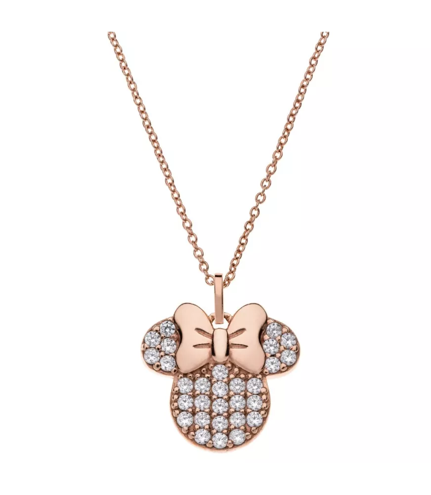 Colgante Disney Mickey Mouse Minnie piedras, en plata 925 milésimas.