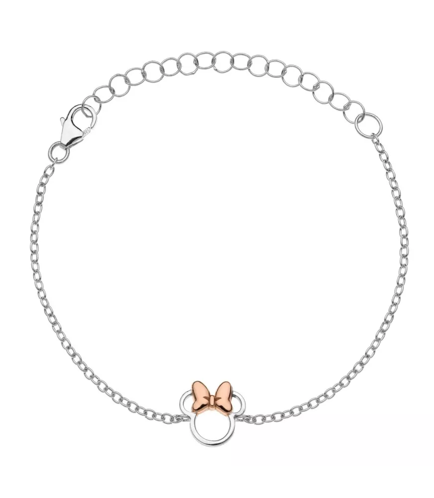 Pulsera Disney Mickey Mouse Silueta Minnie, en plata 925 milésimas.