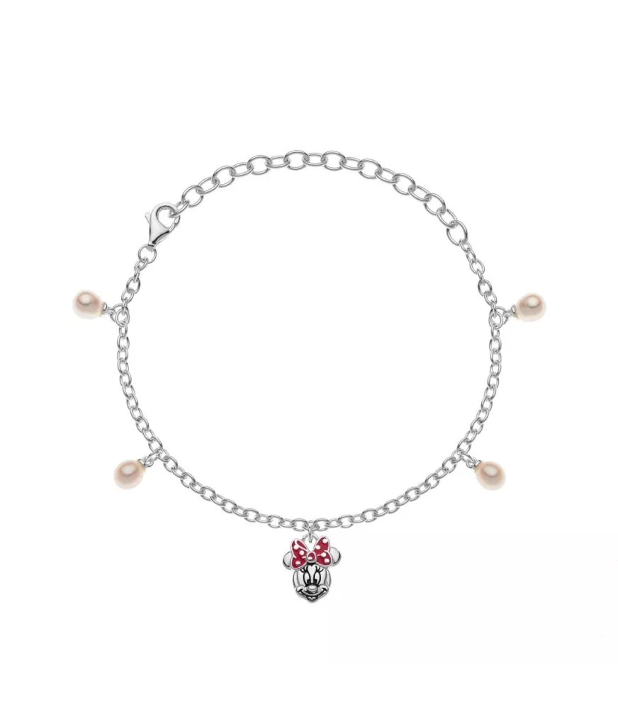 Pulsera Disney Mickey Mouse Silueta Minnie, en plata 925 milésimas.