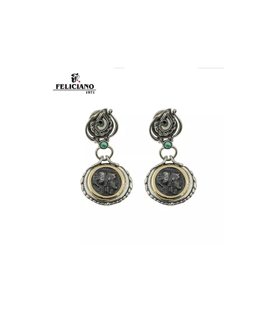 Pendientes de plata y bronce