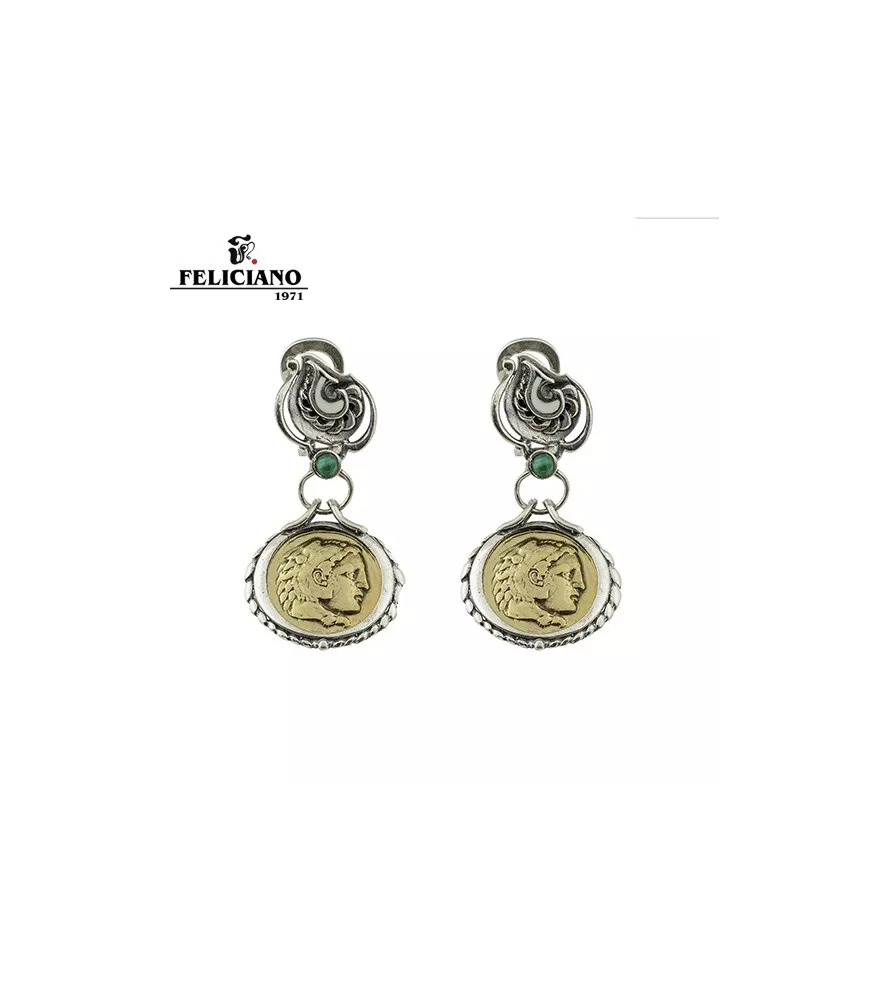 Pendientes de plata y bronce