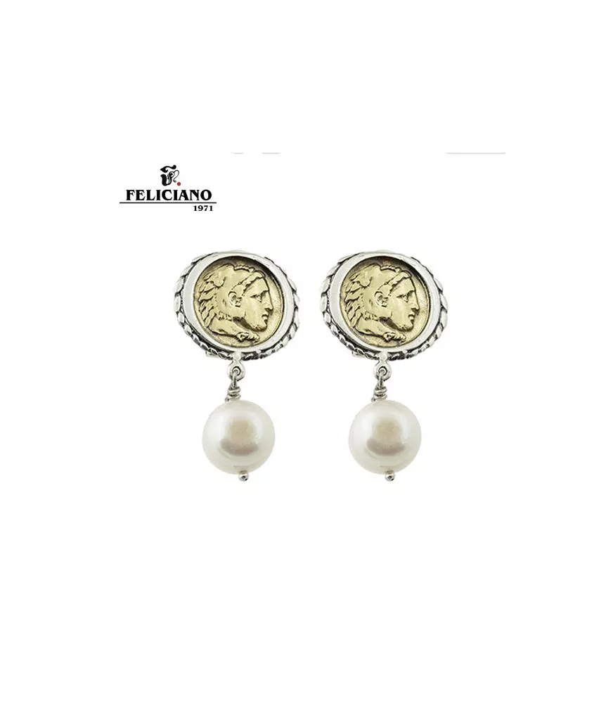 Pendientes de plata y bronce