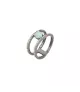 Anillo Sunfield en plata, ópalo y con circonitas cava.