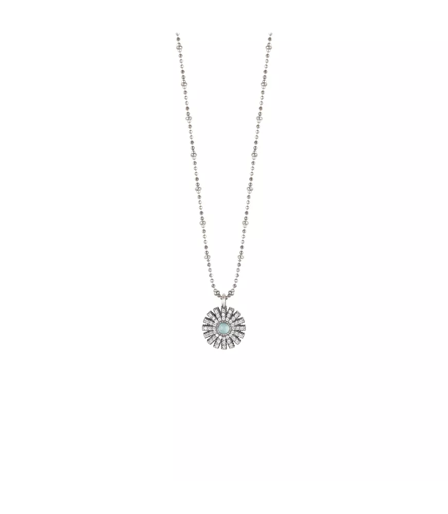 Colgante Sunfield en plata, con piedras y circonitas de colores.