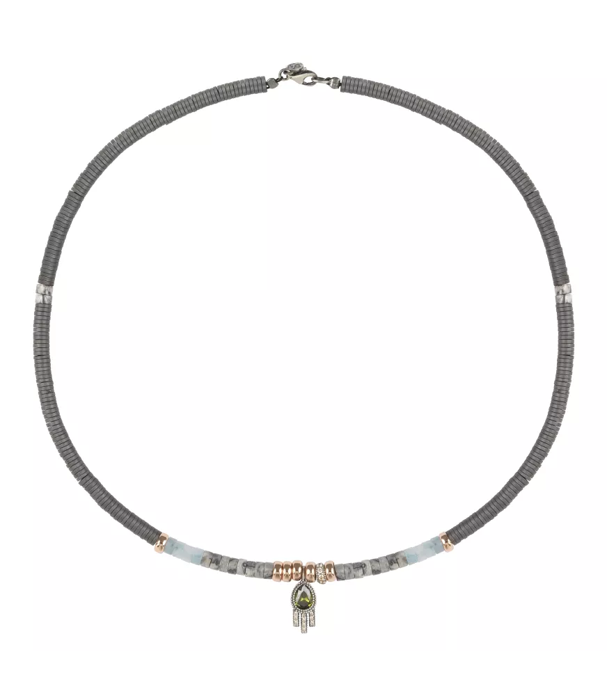 Colgante Sunfield en plata, con piedras y circonitas de colores.