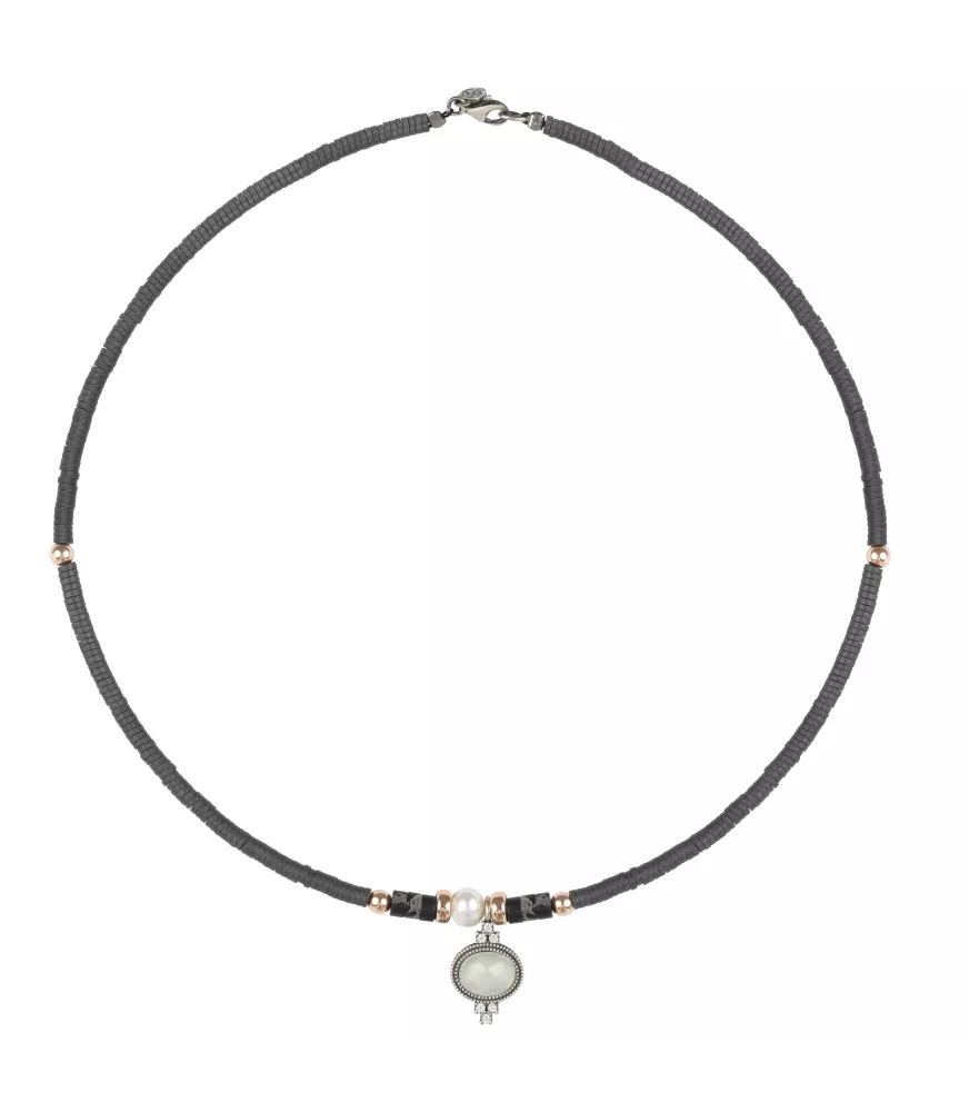 Colgante Sunfield en plata, con piedras y circonitas de colores.