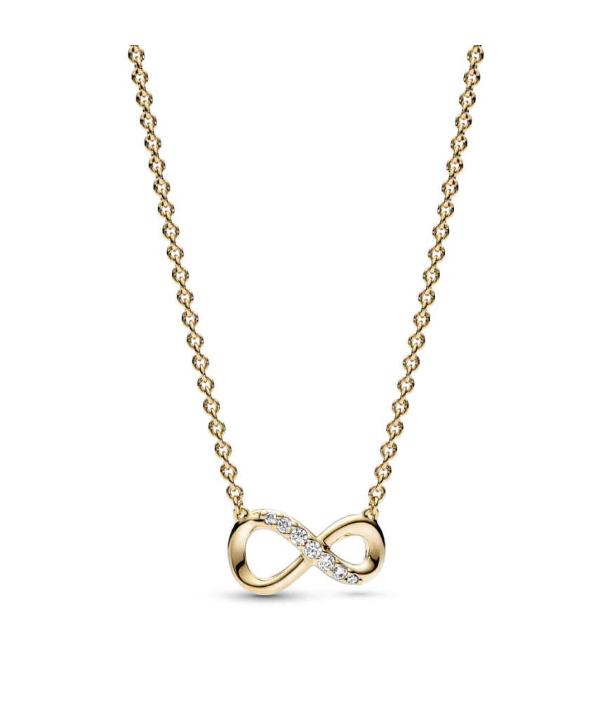 Collar con un recubrimiento en oro de 14k Infinito Brillante