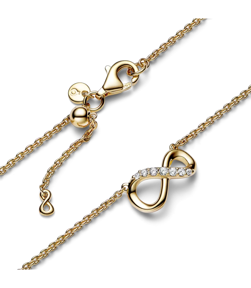 Collar con un recubrimiento en oro de 14k Infinito Brillante