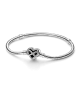 Pulsera Pandora Moments en plata de ley Cadena de Serpiente con Cierre Corazón Infinito Brillante