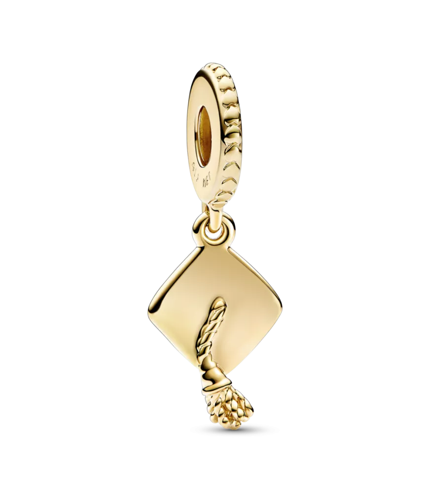 Charm Colgante con un recubrimiento en oro de 14k Birrete Graduación