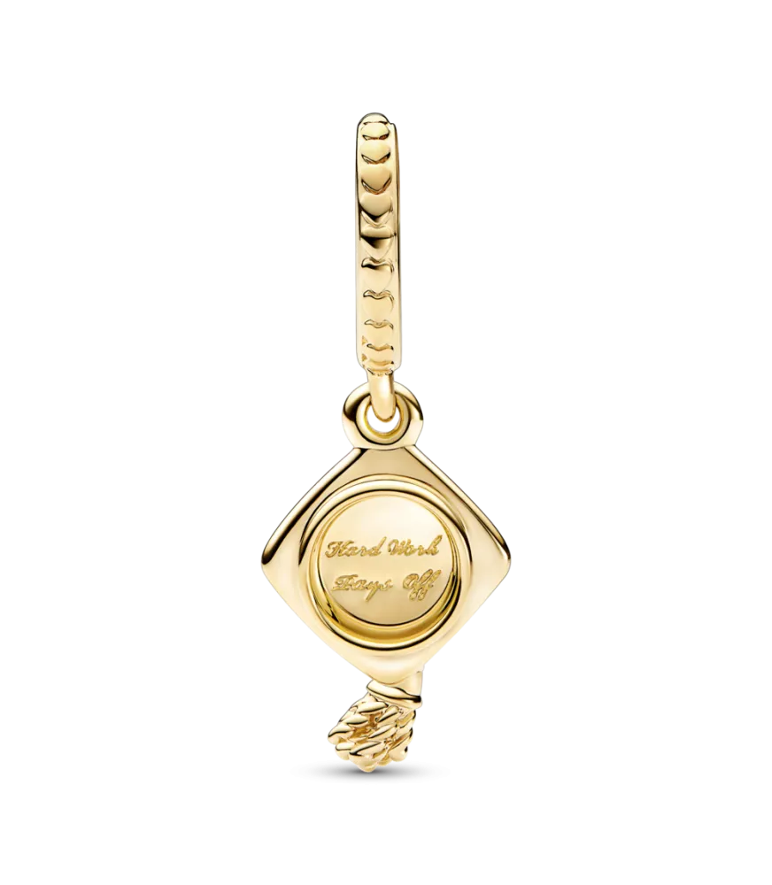 Charm Colgante con un recubrimiento en oro de 14k Birrete Graduación