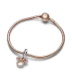 Charm Colgante Doble en plata de ley y con un recubrimiento en oro rosa de 14k Silueta Minnie Mouse de Disney