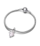 Charm Colgante en plata de ley Árbol de la Familia y Corazón Rosa