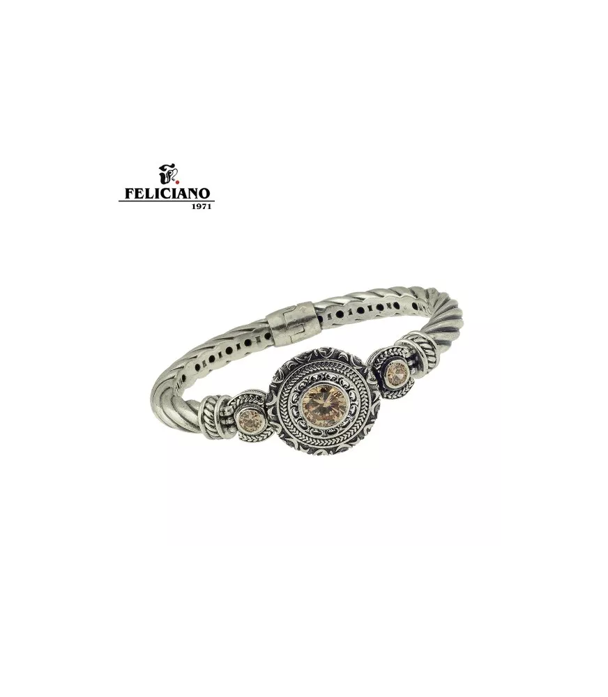 Brazalete en plata y piedra