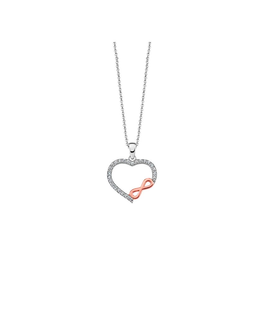 Collar Lotus Silver Corazón e infinito. LP1595-1/1