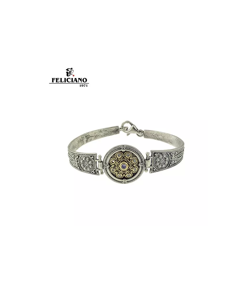 Brazalete en plata y bronce