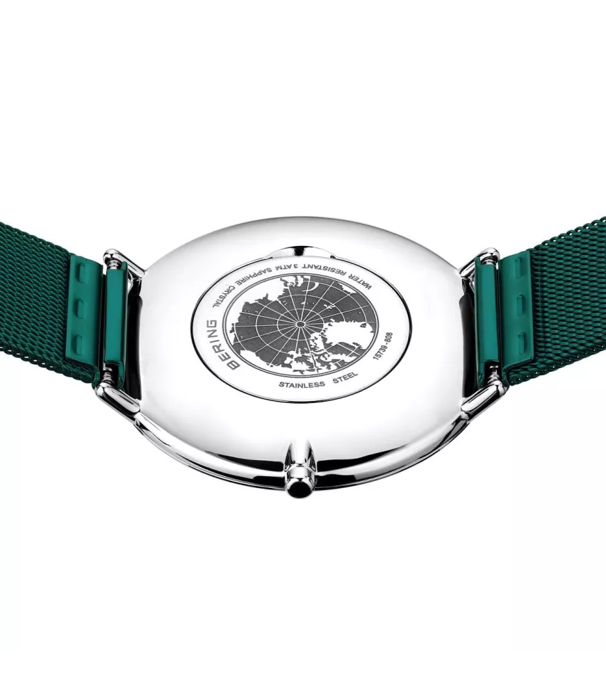 Reloj Bering Unisex Classic en acero esfera verde 15739-808