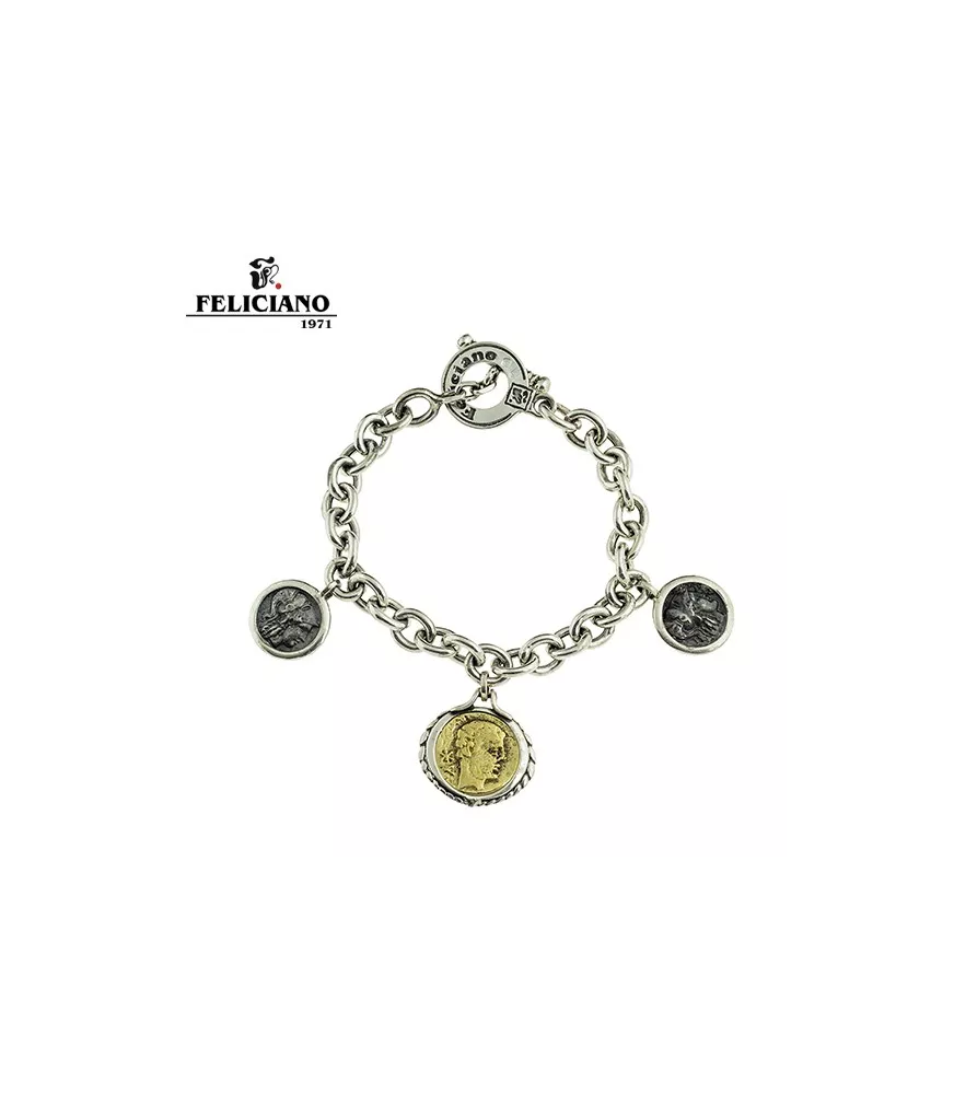 Pulsera en plata y bronce