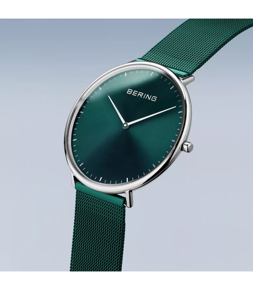 Reloj Bering Unisex Classic en acero esfera verde 15739-808