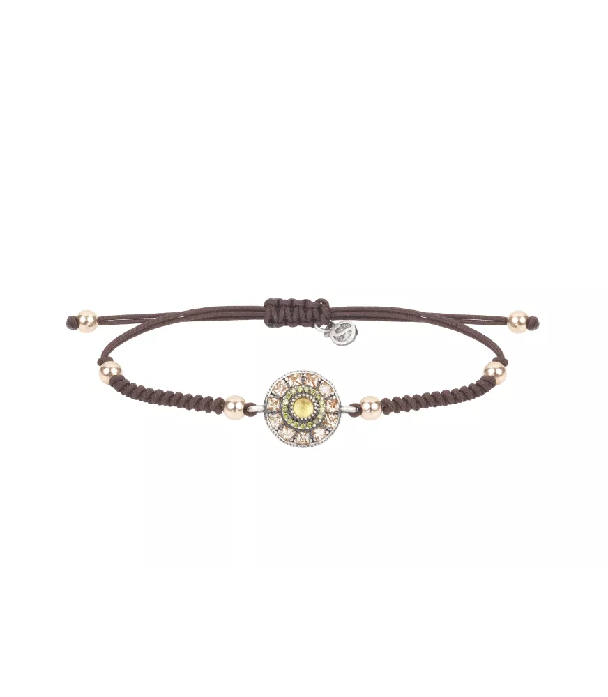 Pulsera Sunfield en plata, con piedras de colores.