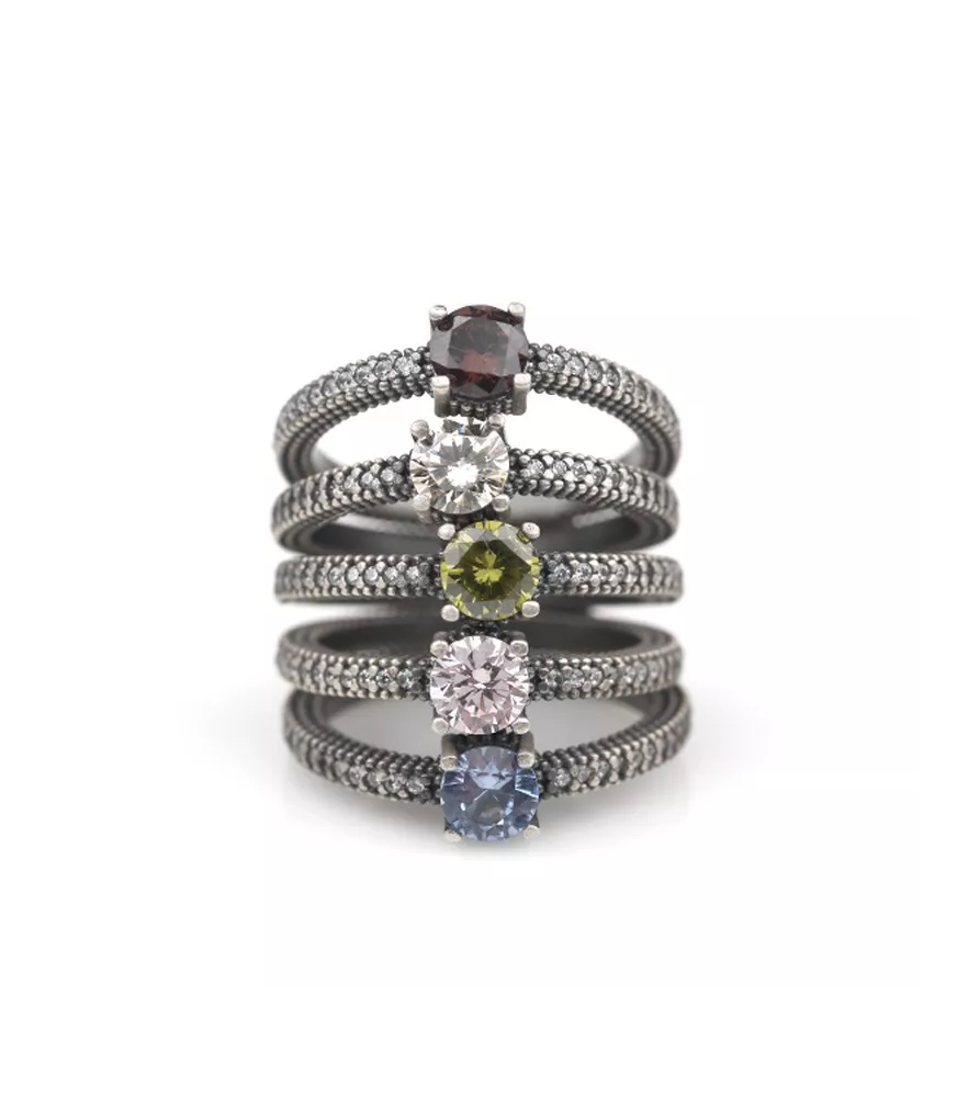 Anillo Sunfield en plata y circonitas.