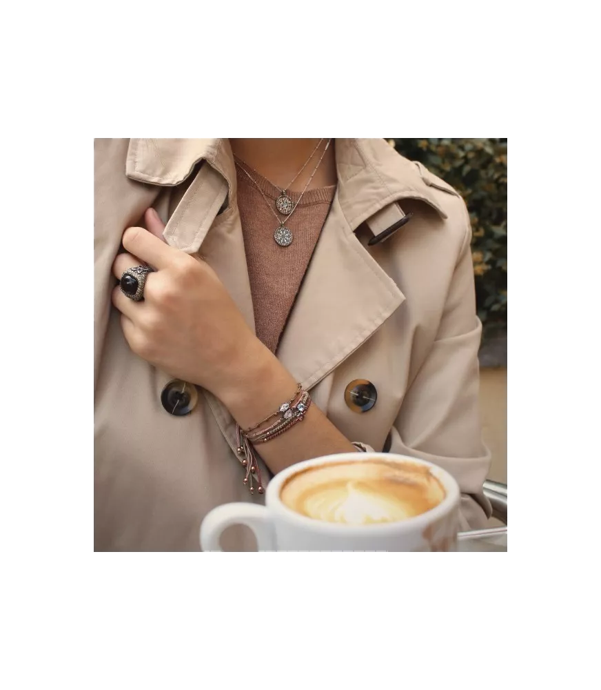 Pulsera Sunfield en plata y con una circonita.