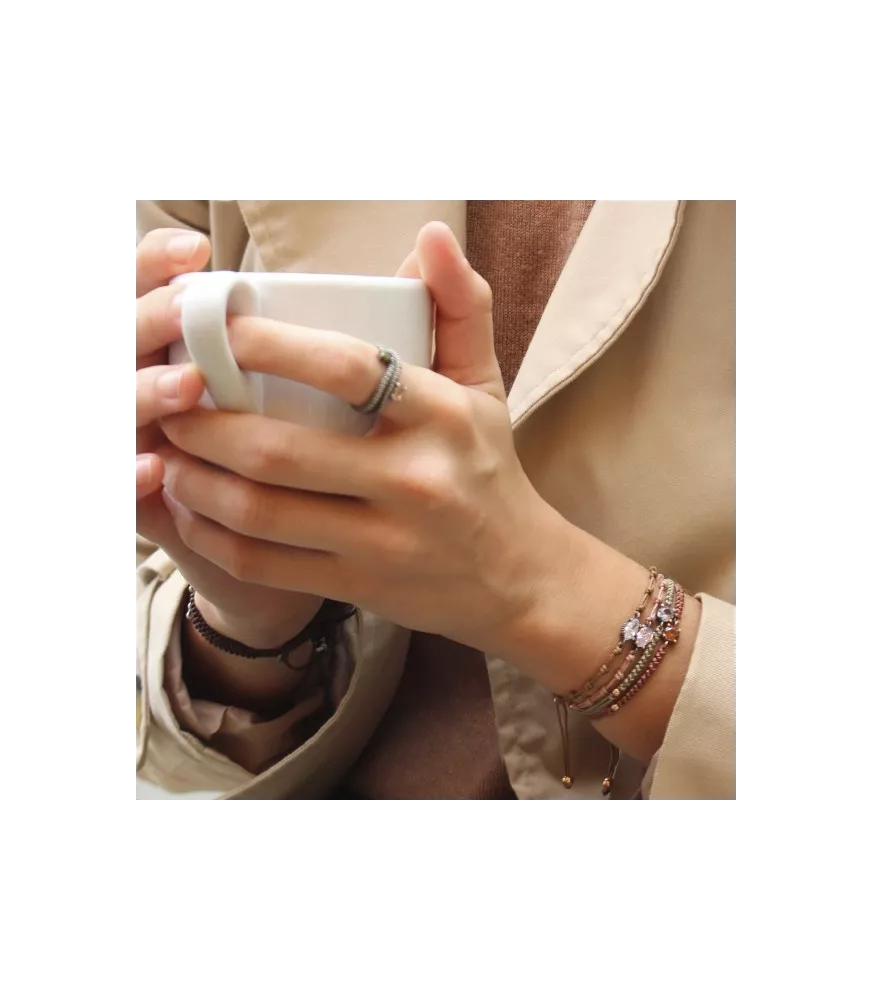 Pulsera Sunfield en plata y con una circonita.