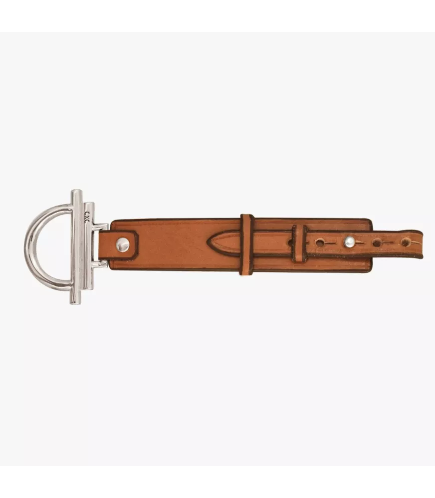 Pulsera Amanecer Cuero CXC, en metal bañado en plata, con cuero liso.