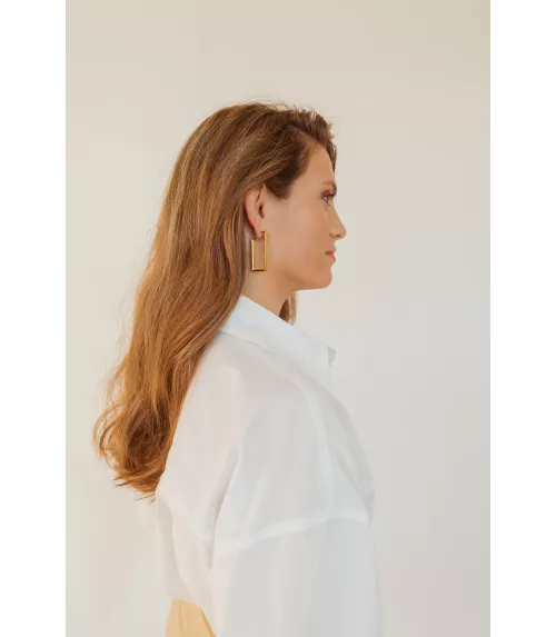 Pendientes Jónico Big CXC, en metal bañado en oro