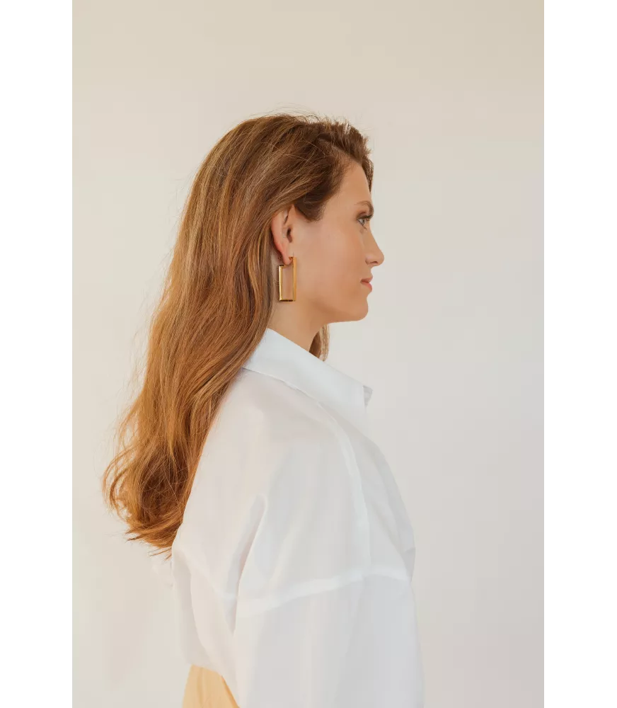 Pendientes Jónico Big CXC, en metal bañado en oro