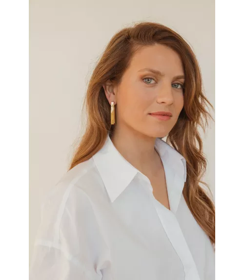 Pendientes Jónico Big CXC, en metal bañado en oro