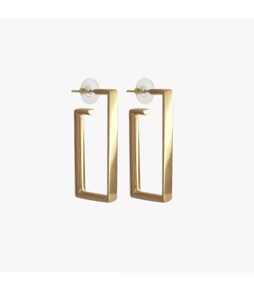Pendientes Jónico Big CXC, en metal bañado en oro