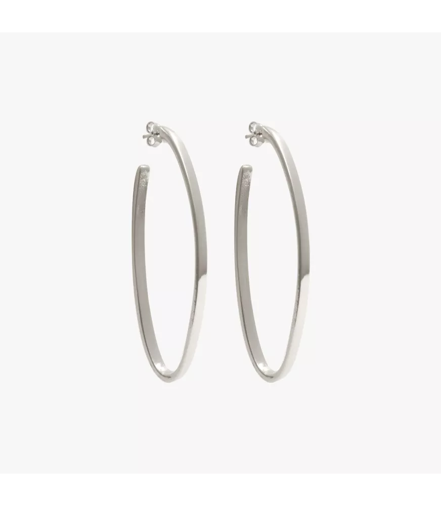 Pendientes CXC aro Oasis, en metal bañado en plata