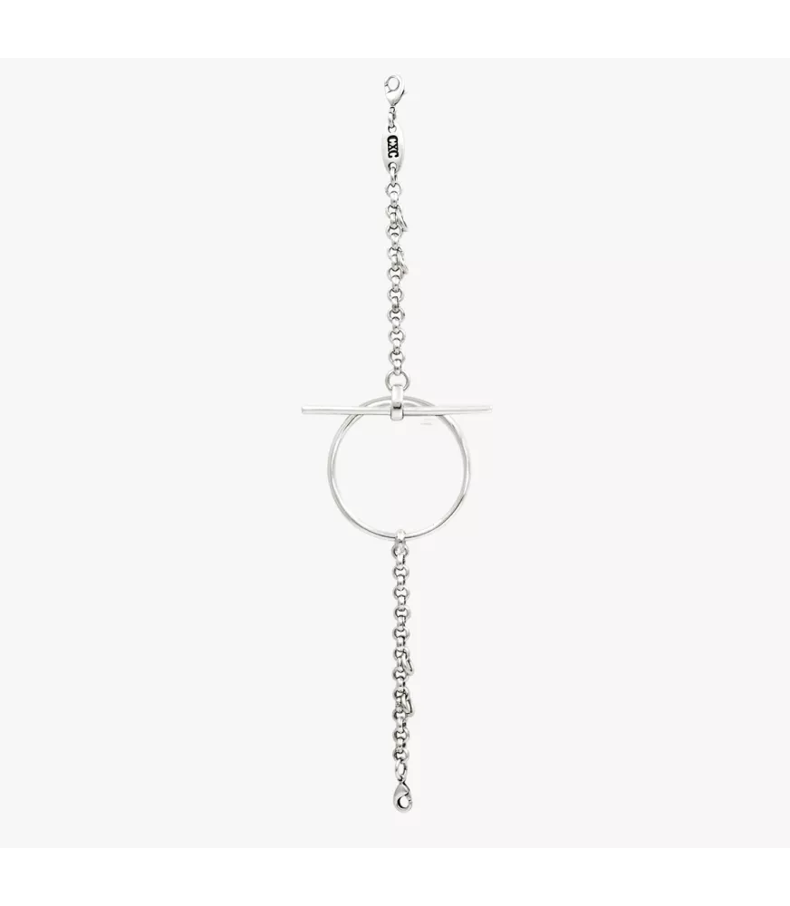 Pulsera Orígenes Slim CXC, en metal bañado en plata.