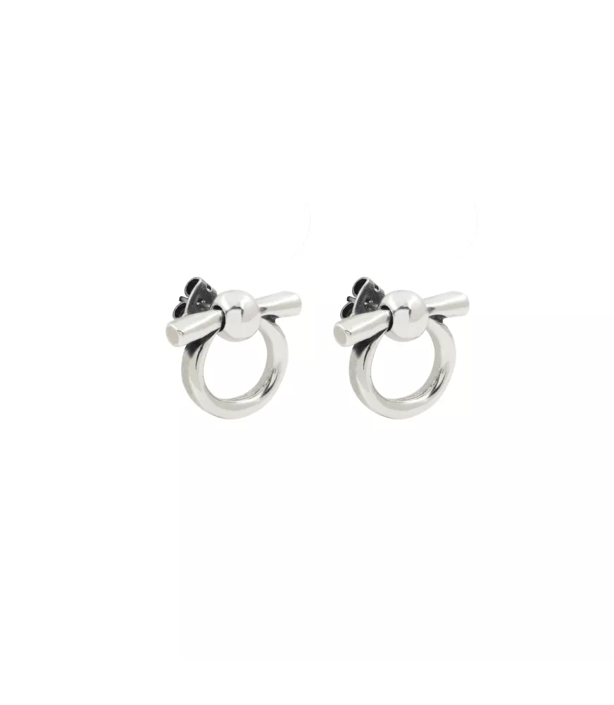 Pendientes CXC Omega Mini, en metal bañado en plata