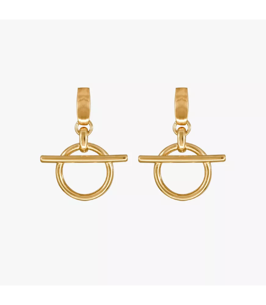 Pendientes CXC Orígenes Mini, en metal bañado en oro.