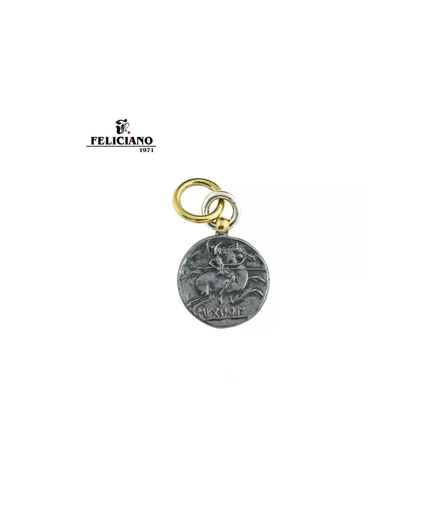 COLGANTE MONEDA  EN PLATA Y BRONCE