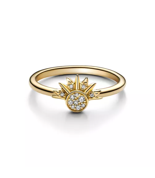 Anillo con un recubrimiento en oro de 14K Sol Celestial Brillante