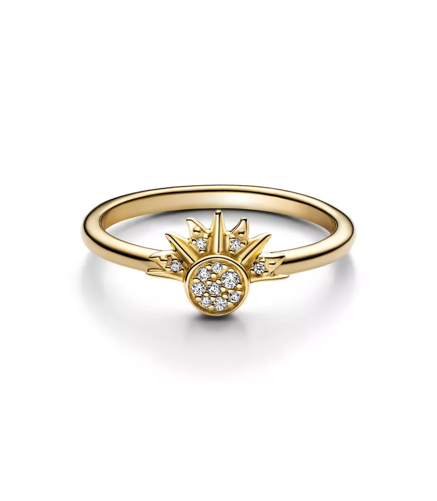 Anillo con un recubrimiento en oro de 14K Sol Celestial Brillante