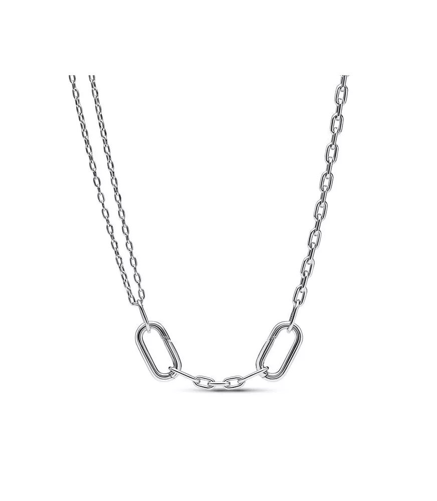 Collar de Eslabones Doble Link Pandora ME en plata de ley