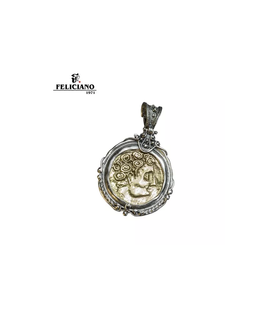 Colgante en plata y bronce