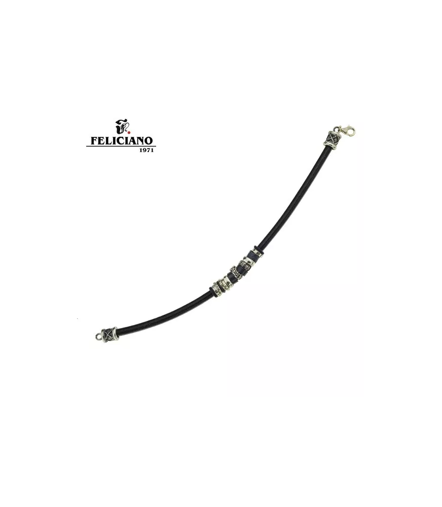 Pulsera en cuero y plata