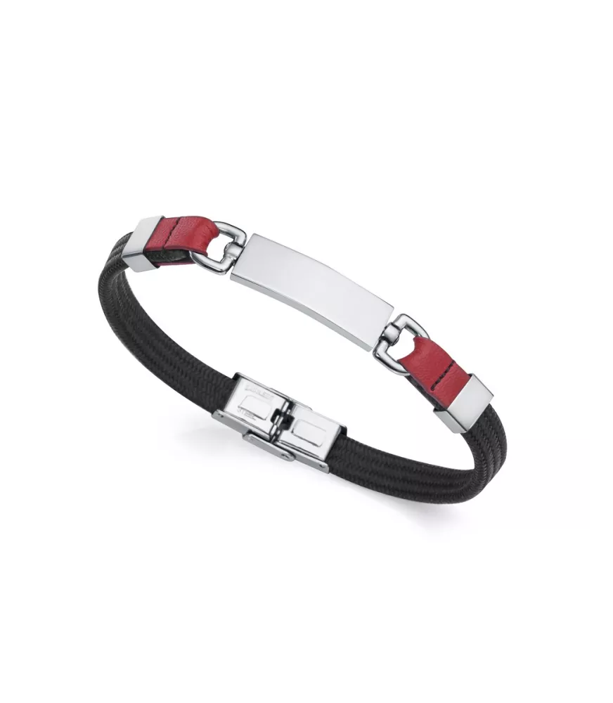 Pulsera Viceroy en acero, con cuero y nailon para hombre.