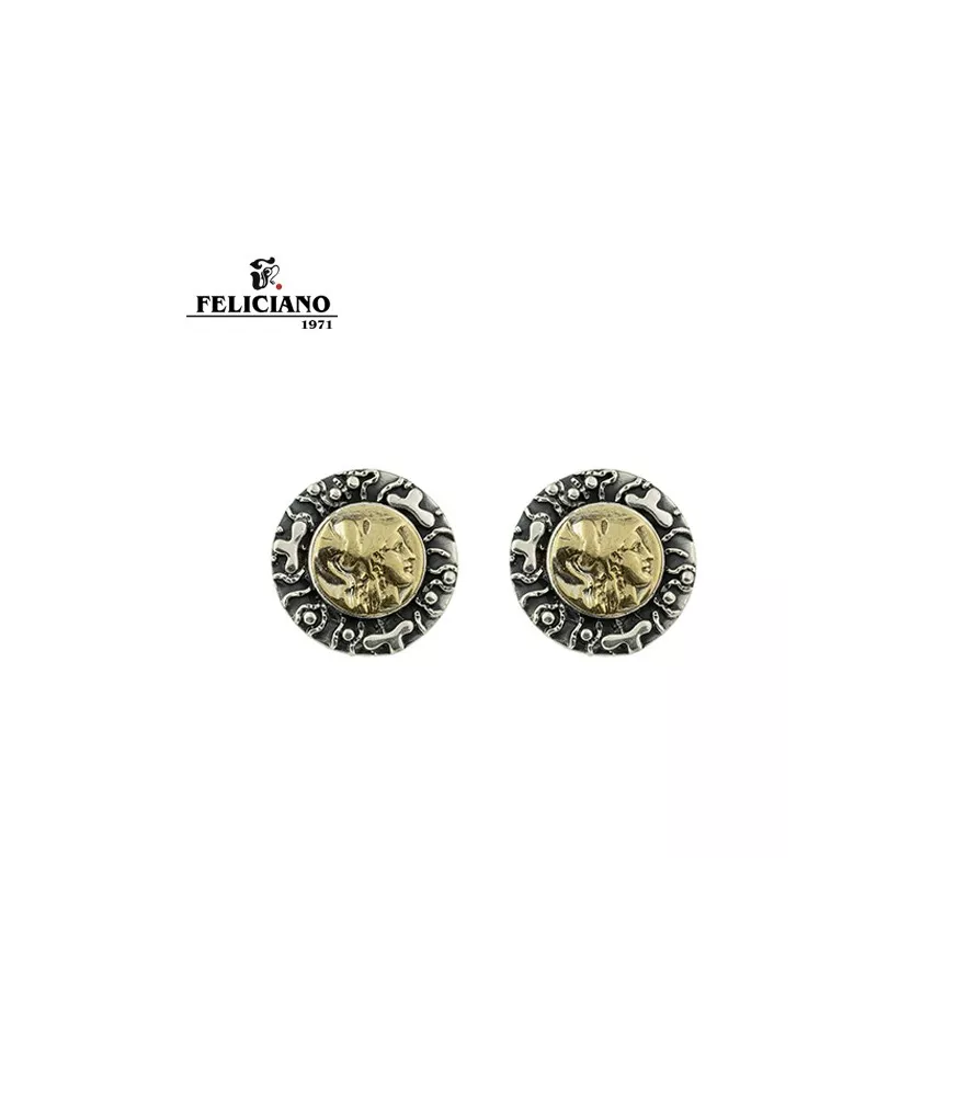 Pendientes en plata y bronce