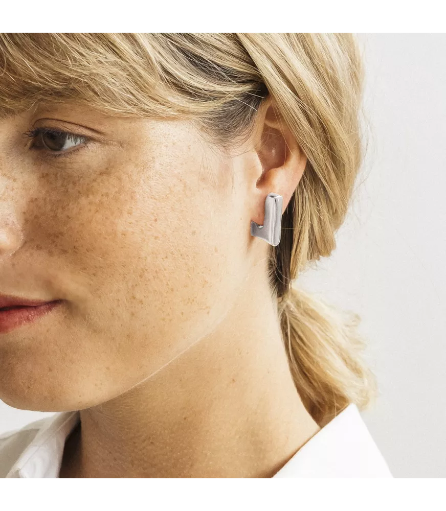 Pendientes Mistral CXC, en metal bañado en plata