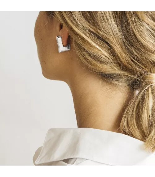 Pendientes Mistral CXC, en metal bañado en plata