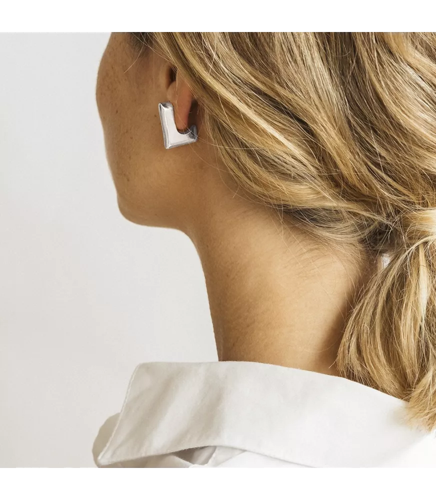 Pendientes Mistral CXC, en metal bañado en plata