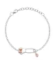 Pulsera Disney Minnie Mouse lazo rosa Imperdible, en plata 925 milésimas.